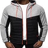 ZDDHOODY Herren Leicht Daunenjacke mit Kapuze Herbst Winter Reißverschluss Warme Outdoor Winddicht Kordel Sweatjacke Sportjacken Funktionsjacke Freizeitjacke Softshelljacke Übergangsjack