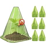 Vogvigo Pflanzenhut, 200 Stück Schneckenschutz Ring, Pflanzhüte aus PVC Werden Verwendet, um Setzlinge vor Frost, Schnecken und Vögeln zu Schützen W:19cm H:22.5