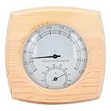 Changor Perfekt Sauna Zimmer Thermometer, Digital Stark und Robust Strom Hygrometer Feuchtigkeit Temperatur Fichte zum Sauna Z