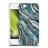 Head Case Designs Offiziell Offizielle LebensArt Blaugrün und Rosegold Edelsteinmarmor Soft Gel Handyhülle Hülle kompatibel mit Apple iPhone 5 / iPhone 5s / iPhone SE 2016