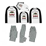 Passendes Familien-Pyjama-Set, Weihnachtspyjama, mit Weihnachtsbaum, Hirsch, bedruckt, langärmliges T-Shirt und Unterteil, Loungewear, J-green, 42