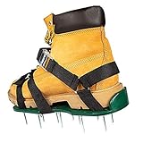 Rasenlüfter, Manueller Aerifizierer Vertikutierer für Losen Boden, 2 Verstellbare Schultergurte, Nagelschuhe, 26 Nägel Zum Aufblasen Des R