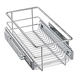 30 cm Teleskopschublade mit SoftClose Vollauszug mit Kugelführung 25 Kg Tragkraft Chrom poliert Küchenschublade Schublade von SO-TECH®