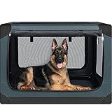 PUPPY KITTY Hundebox für große Hunde, Faltbar Hundetransportbox Auto Transportbox Reisebox Katzenbox, Border Collie Golden Retriever Transportbox für Kleiner Lastwagen, 59 * 59 * 83 cm, O