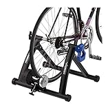 Relaxdays Rollentrainer Fahrrad, klappbarer Radtrainer für 26-28 Zoll Reifen, indoor, Magnetbremse, rutschfest, schwarz, 41 x 54,5 x 60