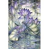 OTBKNB Diamond Painting Kits für Erwachsene Lotus Libelle Harz Geeignet für Erwachsene und Kinder Starter Kits, perfekt für Wohnkultur und Geschenk