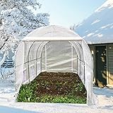 Tomaten Gewächshaus Klein Folien Tomatendach Übergroßes Hochleistungsgewächshaus für den Winter im Freien,Gehen Winddicht Halten den Regen Warm Haus,Growzelt für Tomatengemüse (Color : White)