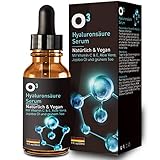 O³ Hyaluronsäure Serum hochdosiert // Mit Vitamin C & E, Jojoba-Öl und Aloe-Vera // Optimale Faltenbekämpfung // Anti-Aging