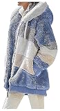 joyvio Neu Damen Kunstpelz Zottelmantel Super Warm (Color : Blue, Size : XL)