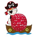 Idena 8310056 - Laterne Pirat, Größe 45 x 38 cm, Papier, Lampion, St. Martin, Lichterfest, Laternenumzug, Advent, Weihnachten, Dek