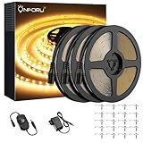 Onforu 15M LED Strip Dimmbar, 3000K Warmweiß LED Streifen, 12V Flexibel Band Selbstklebend, Superhell 2835 LED Lichtband, 450 LEDs Leuchtband Innenbeleuchtung für Zimmer, Party Küche Bett Dek