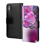 Schutzhülle für Huawei Nova 5T, PU-Leder, 3D-Schmetterling, V