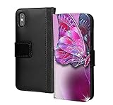 Schutzhülle für Samsung Galaxy A40, PU-Leder, 3D-Schmetterling, V