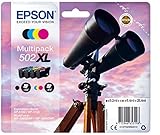 Epson Multipack 502XL Druckertinte in 4 Farben 4 / Tintenpatronen (Original, Pigmenttinte, Schwarz, Cyan, Magenta, Gelb, Epson, 4 Stück, Tintenstrahldrucker)