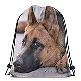 Gym Sack Deutscher Schäferhund Drawstring Bags Polyester Sport Beutel Freizeit Sportbeutel Für Herren Yoga 36X42