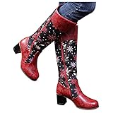 Damen Stiefeletten Chelsea Boots Rrunsv Frauen Wildleder Hohe Stiefel Fransen Stiefel Vintage Ritter Stiefeletten Mode Casual Western Schuhe Outdoor Wanderstiefel Große Größ