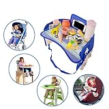 DQTYE Kinder Spielt ablett für Autos lernen Lernspielzeug Spiel Tablett Lap Schreibtisch Zeichnung Snack Spiel Tabletts mit Mesh-Taschen, B