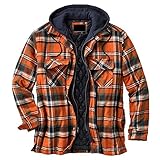 ACEMIC Hoodie Herren Winter Warm Kariertes Hemd Gesteppte Gefütterte Jacke Langarm Freizeit Karohemd Holzfällerhemd Mit Kapuze Männer Flanellhemd Winter Jacke Thermohemd Innenfutter Arbeitshemd,A,L