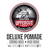 Uppercut Deluxe Deluxe Pomade, Professional Water-Based Pomade For Men With A Strong Hold High Shine Finish, Easy to Wash Out, No Residue 100g