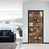 LENNI Türtapete Selbstklebend 3D Türfolie Selbstklebend 88X200CM, Fototapete Moderne PVC Abnehmbar Wasserdichte, Türposter Door Stickers Türaufkleber für Wohnzimmer S