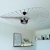 MeTikTok Retro Vertigo Kronleuchter Pendelleuchten, Kreative LED Lampe Fiberglas + Polyurethan Hut Stoff Modernes Design Wohnzimmer Küche Badezimmer Dekorative Beleuchtung, E27,Schwarz,120CM