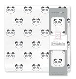 SwaddleDesigns Wickeldecke, Baumwolle, Musselin, Panda, Schw