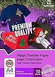 Transferpapier / Bügelpapier / Transferfolie für DUNKLE Textilien / Stoffe von Raimarket | 10 Blatt | A4 Inkjet-Bügeleisen auf Papier / T-Shirt-Transfers | Textilfolien | DIY Stoffdruck (10)