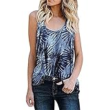 Tshirt Damen Kurzarm Sommer Oberteile Sexy Tank Top Crop Tops Blusentop Strick Weste Top Casual V Ausschnitt Basic Shirt Lässige Druck Sommerbluse Shirt Damen Tunika ärmellose T Shirt Tunika V