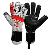 Professionelle Torhüter Handschuhe 3,5mm Latex Elite Torhüter Handschuhe maximale Griffigkeit Erwachsener Jugendgröße 8| 9 | 10 (8,grau)