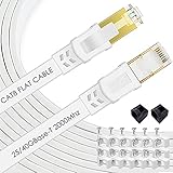 Ethernet-Kabel, 5 m, Cat8, flach, 40 Gbit/s, 2000 MHz, High-Speed-Internet-Kabel für Xbox, PS5, PS4, Modem, Router, Gaming, Switch-kompatibles Cat7/Cat6a/Cat5e-Netzwerk