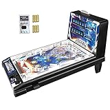 Space Flipperautomat, Flipper Tabletop Geschicklichkeitsspiel, Eltern-Kind Puzzle Flipperautomat, 42X24,5X27cm/16,5X9,6X10.6in, Retro Arcade mit Licht und S