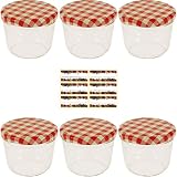 Viva Haushaltswaren #12895# - 6 x kleines Marmeladenglas / Einmachglas 230 ml mit Deckel, Twist-off Gläser Set in Sturzform -als Einweckgläser, Vorratsdosen etc. verwendbar (inkl. Beschriftungsetiketten)