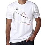Unisex Bottom Shirt Creative Find-X Mathematical Formula Cotton T-Shirt Loose Casual Tops (Weiß,XL)