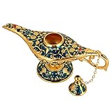 Genie Öllampe Sammelbare seltene Wishing klassische Vintage Aladdin Magic Genie Startseite Teekanne Öl Lampe Dekoration Geschenk(Transparent Blau)