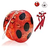 Hook Ladybug Yo-Yo für Ladybug Kostüm Kinder, Jo-Jo mit Blinklicht für Party, Karneval, Halloween, Aprilscherz Tag, Maskerade, + EIN Paar Marienkäfer Clip-On Ohrringe und EIN Paar Rot Haarb