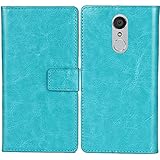 Lankashi PU Leder Tasche Hülle Für Medion Life E5001 MD 99206 5' Handy Flip Brieftasche Schutz Case Cover Etui Schutzhülle Klapphülle Handytasche (Farbe: Blau)