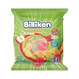 Billiken - Gummies - Süßigkeiten- Mit saurem Geschmack kaubar- Argentinisches Produkt- 0% Transfett und 0% Natrium - Tutti Frutti, Zitrone, Apfelgeschmack - Packung mit 3 Einheiten à 30 G