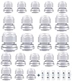 Kabelverschraubung Set Kabeldurchführung Wasserdichte M12 M16 M20 M25 M32 Einstellbar IP68 Kabelverschraubungen Grau mit Gegenmutter Kunststoff(42 Stück)
