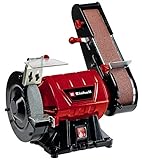 Einhell 4466154 Stand-Bandschleifer TC-US 350 (max. 350 W, 2980 min-1, Schleifband-/Schleifscheibenfunktion, Schutzhaube, Funkenschutzglas, inkl. Grobschleifscheibe K36 + Schleifband K80)