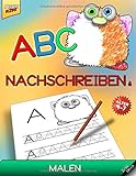 ABC - Nachschreiben und Malen: Das Malbuch mit niedlichen Monstern für Vorschulkinder - mit Klein- und Großbuchstaben das Alphabet schreib