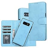 Premium Wallet Hülle Kompatibel Samsung Galaxy Note 8 Hülle Handyhüllen Schutzhülle Note 8 Lederhülle Leder PU Anti-Shock Anti-Scratch Flip Ledertasche Mit Galaxy Note 8 Handy Case (Blau)