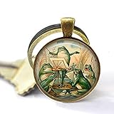 Frosch Schmuck Frosch Schlüsselanhänger Charm Frosch Schmuck Vintage Schmuck Glas Foto Schmuck