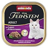 animonda Vom Feinsten Adult Katzenfutter, Nassfutter für Erwachsene Katzen, mit Lamm in Kräutersauce, 100 g