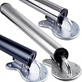 Stützfuß Tischfuß klappbar Ø50 mm SCHWARZ MATT Tischbeine Möbelfuß |Höhe 710 mm|höhenverstellbar + 30 mm|inkl. Befestigungsmaterial |Tischfuss Verstellfuß Möbel Fuß Füße |
