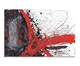 Paul Sinus Art 120x80cm Leinwandbild Leinwanddruck Kunstdruck Wandbild rot schwarz grau weiß g