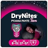 Huggies DryNites hochabsorbierende Nachtwindeln bei Bettnässen, für Mädchen 8-15 Jahre, 9 x W