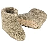 100% Reine Schafwolle Hausschuhe Wollhausschuhe Hüttenschuhe Stiefel - Gr. 36-47 Damen Herren - Grau (40/41)