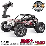 VATOS Ferngesteuertes Auto, 4WD RC Auto 36 km/h 1:16 Funkfernsteuerung Elektro Geländewagen 2,4 GHz RC ferngesteuertes Offroad Monstertruck Buggy Auto Spielzeug Geschenk für Kinder und Erw