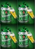 4 x 5 LITER HEINEKEN BIERFASS MIT ZAPFHAHN Draught Keg 5%