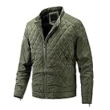 JELLYB Sweatjacke Herren Herbst Winter Klassisch Einfarbig Stehkragen Strickjacke Männer Übergangsjacke Urban Dünnschliff Warm Punk Stil Regulär Langarm Herren Mantel C-Green L